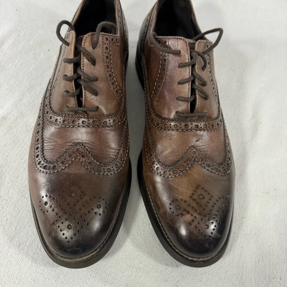 Clarks Mens‎ Size 11 Brown Leather Oxford Dress Shoes Lace Up Casual